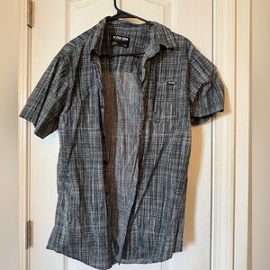 Zoo York Dark grey and White Plaid Short Sleeve Shirt